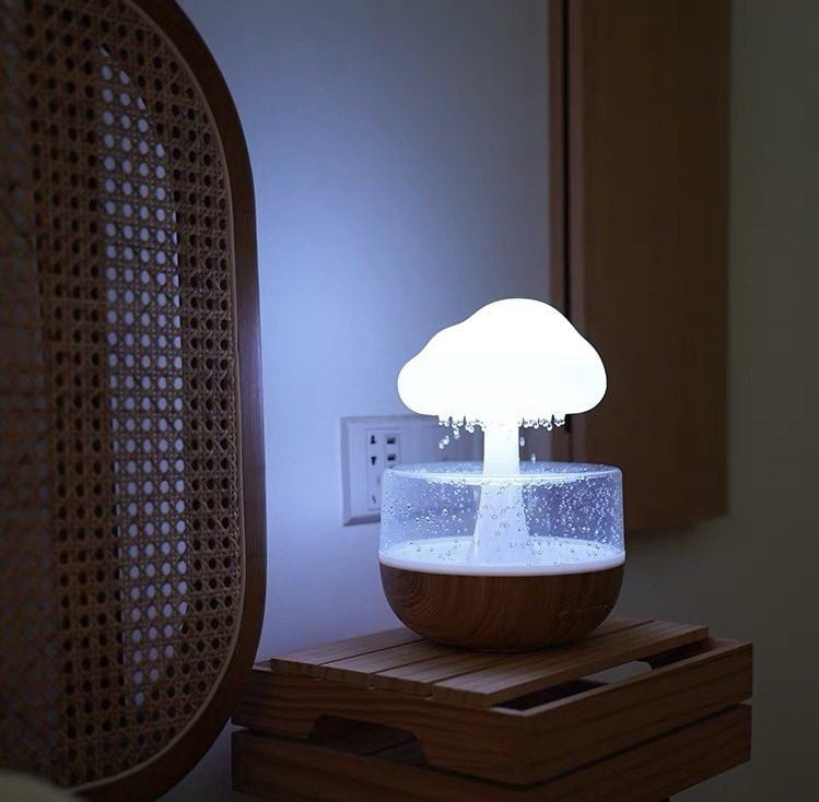 Raindrop Cloud Humidifier: Aromatherapy Diffuser with Colorful Mushroom Light & Gradient Atmosphere