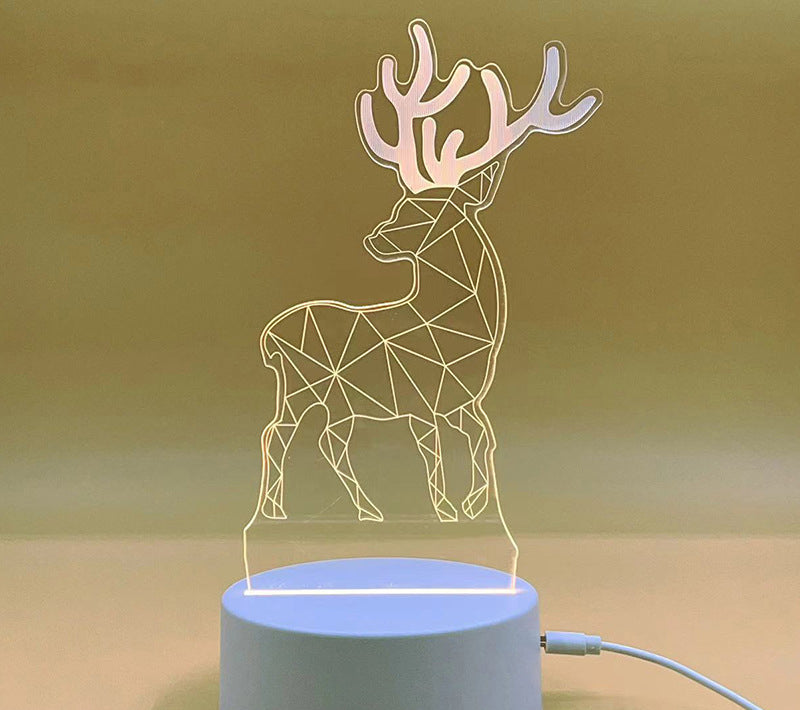 3D Acrylic Night Light: Cartoon Atmosphere Lamp & Holiday Gift for Bedroom