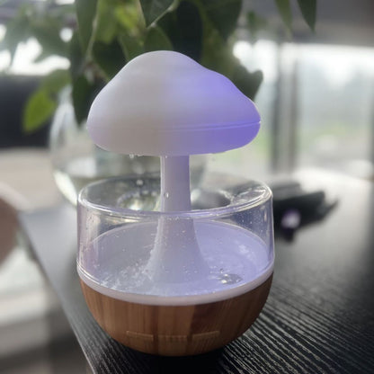 Raindrop Cloud Humidifier: Aromatherapy Diffuser with Colorful Mushroom Light & Gradient Atmosphere