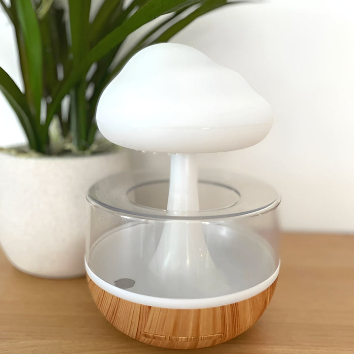 Raindrop Cloud Humidifier: Aromatherapy Diffuser with Colorful Mushroom Light & Gradient Atmosphere